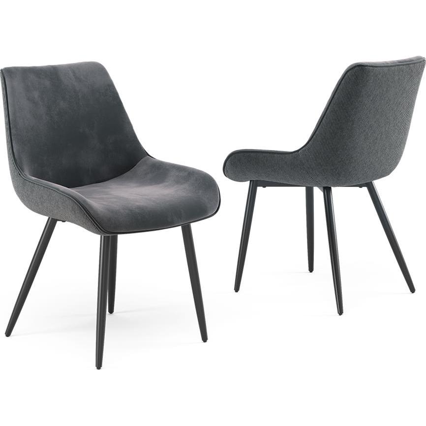 Vicco, Stühle, Esszimmerstuhl Eleganza, Anthrazit, 2er Set