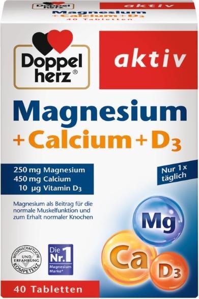 Actual product image Queisser Pharma Doppelherz Magnesium+Ca+D3 (40 Piece, Pills)