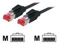 Image du produit Tecline Cordon de raccordement S/FTP, PiMF, Cat 6, noir, 1,5 m sans halogène, avec câble Draka et fiches (S/FTP, CAT6, 1.50 m)