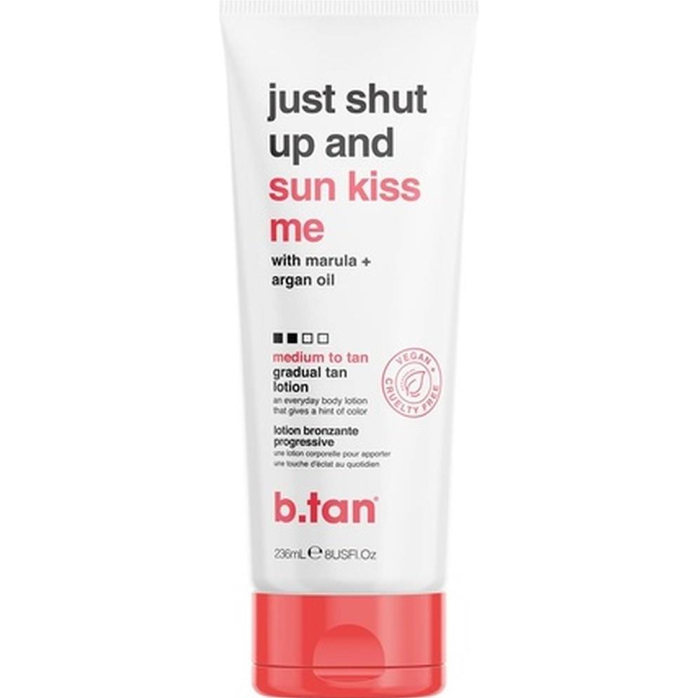 B.Tan, Autoabbronzante, Just Shut Up & Sunkiss Me Gradual Medium Tan Lotion 236 ml (Crema autoabbronzante, 236 ml)