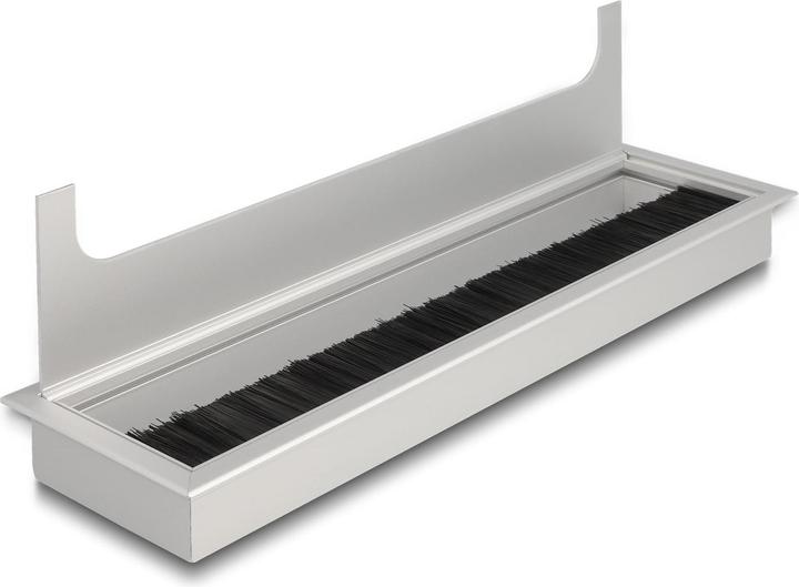 Produktbild Delock Kabeldurchführung für Tischeinbau mit Bürste 280 x 80 x 28 mm silber (Kabeldurchlass, 28 cm)