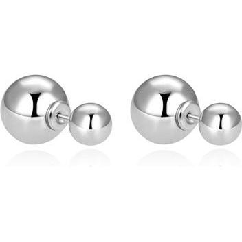 Beneto, Ohrringe, Timeless double earrings made of AGUP2625 silver - Dimension: 1 x 0.6 cm