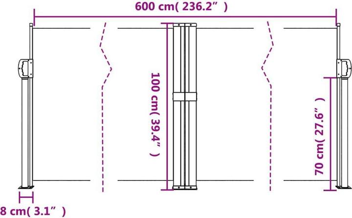 Image du produit vidaXL ausziehbare Seitenmarkise (6 m)