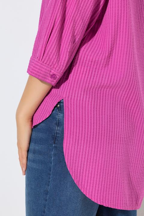 Immagine prodotto Ulla Popken Camicia in seersucker con ricami, collo da camicia e maniche a 3/4 (46)