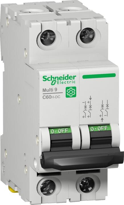 Image du produit Schneider Electric M9U21201 M9 C60H-DC 2P 1A C 500V-DC Interrupteur LS