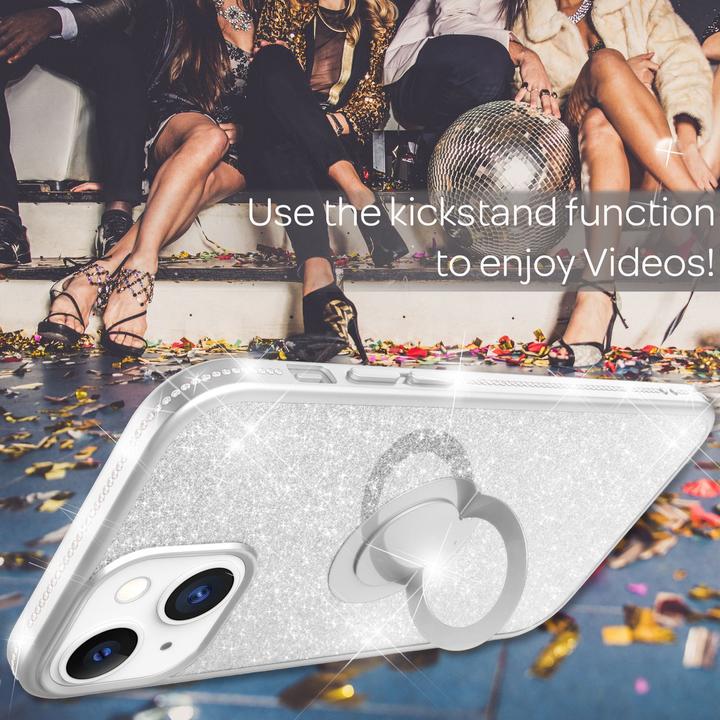 Actual product image Nalia Ring glitter silicone sleeve (Apple iPhone 13 mini)