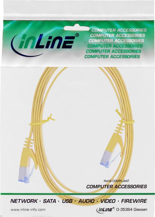 Produktbild InLine Patch-Kabel RJ-45 (M) bis RJ-45 (M) (PiMF, U/FTP, CAT6a, 2 m)