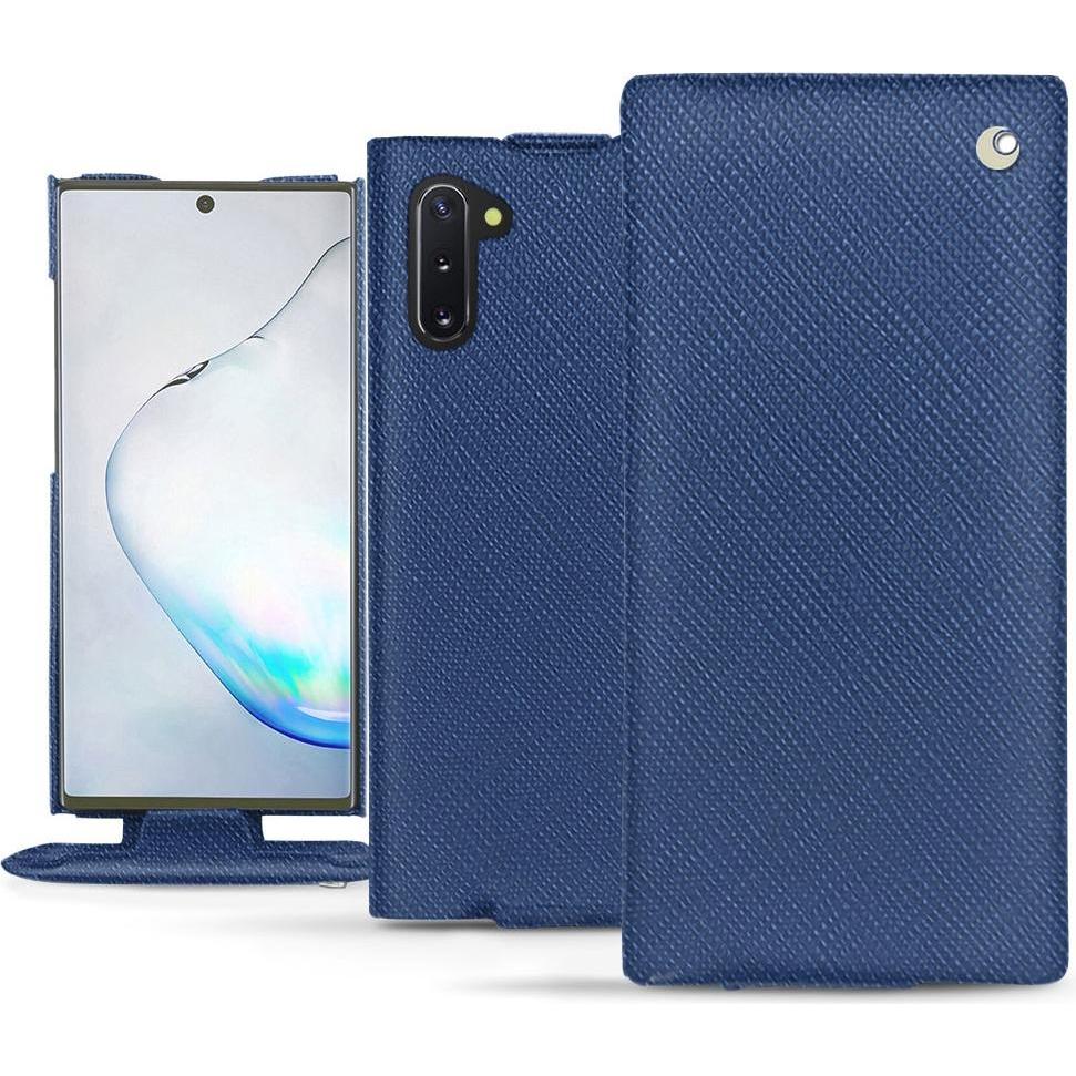 Noreve Lederschutzhülle vertikal (Samsung Galaxy Note 10), Smartphone Hülle, Blau