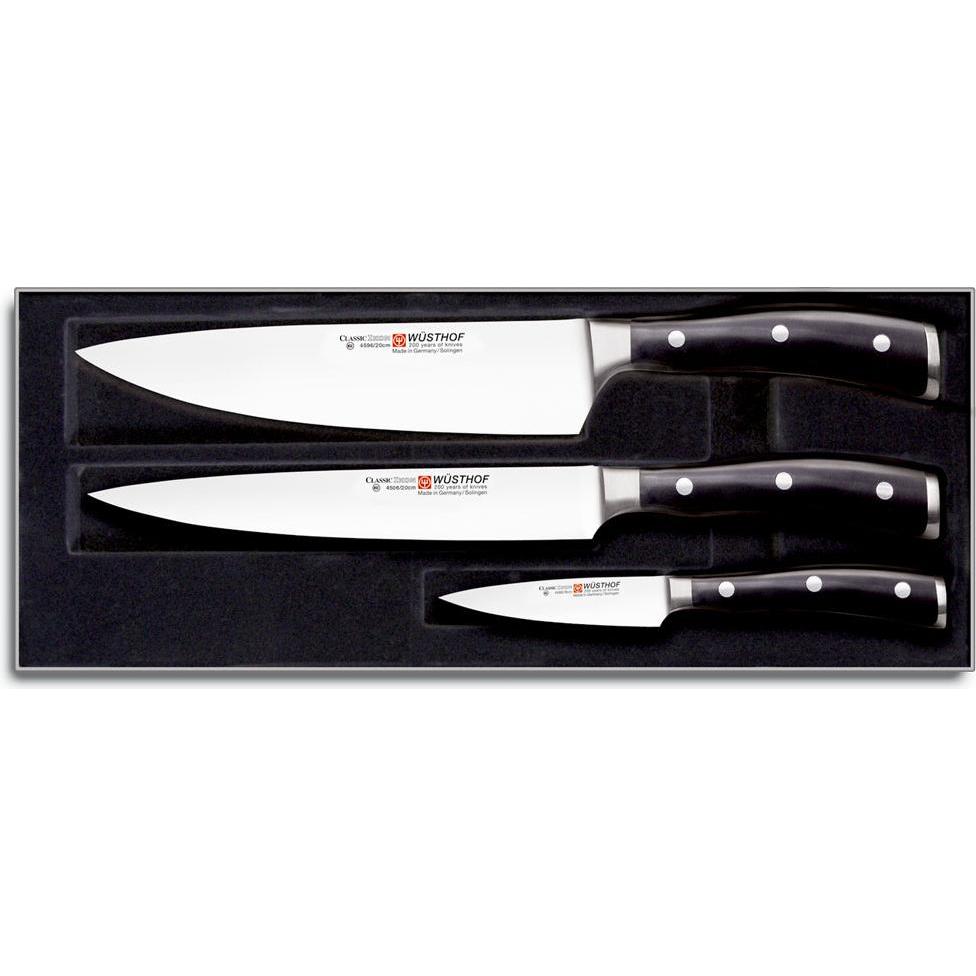 Wüsthof Classic Ikon Messersatz Koch Schicken Gemüsemesser, Küchenmesser, Silber