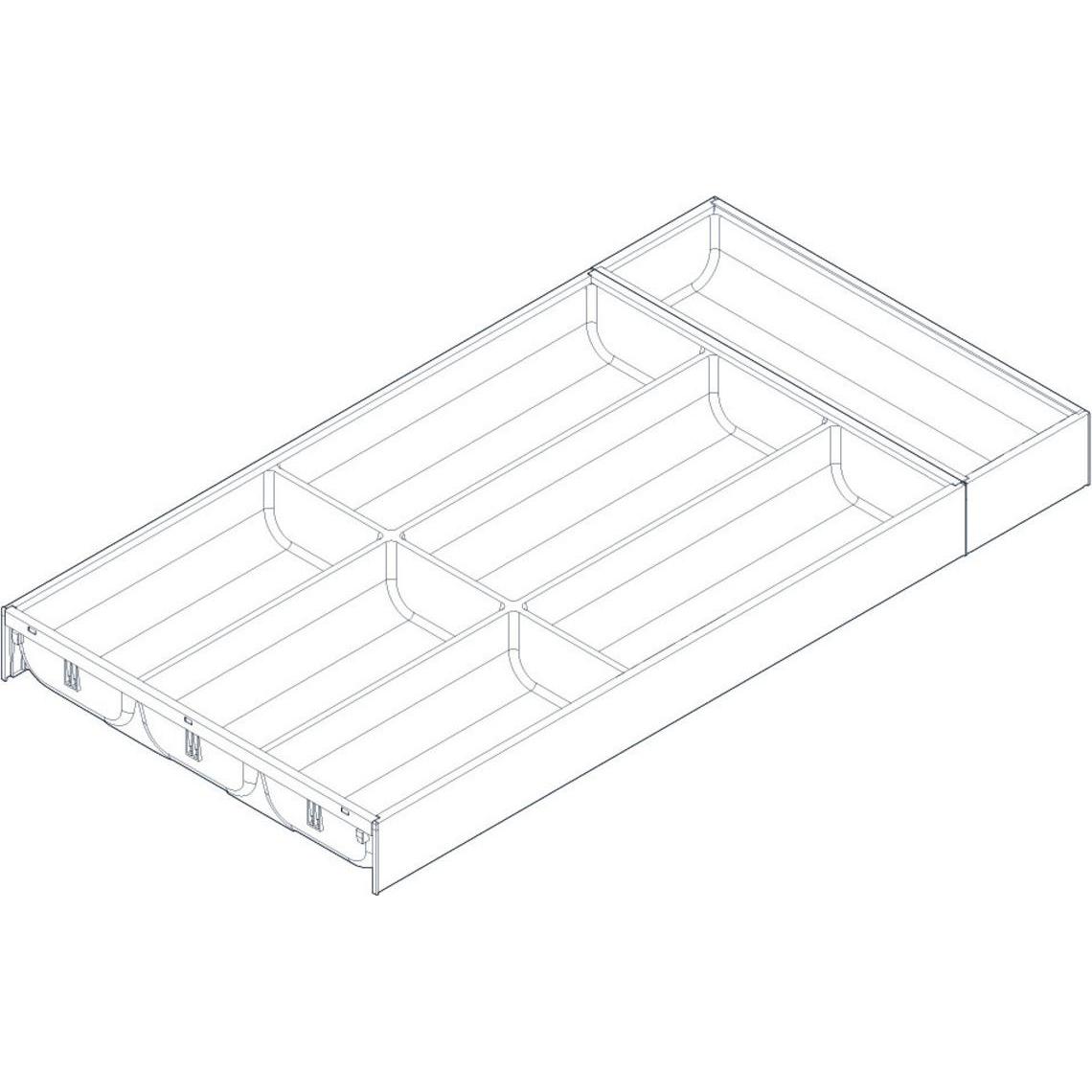 Blum Ambia-Line Besteckkasten 574x300x50, Stahl oriongrau matt, Besteckkasten, Grau