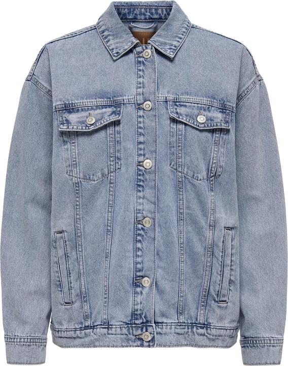 Produktbild Only Kapuze mit Kordelzug Ärmelbündchen mit Knopf Tief angesetzte Schulter Jacke Jeansjacke (XS)