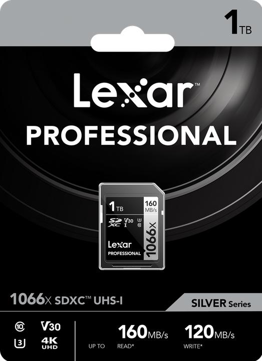 Actual product image Lexar Professional SDXC 1066X R:160MB/s W:70-120MB/s (1000 GB, SDXC, U3, UHS-I)