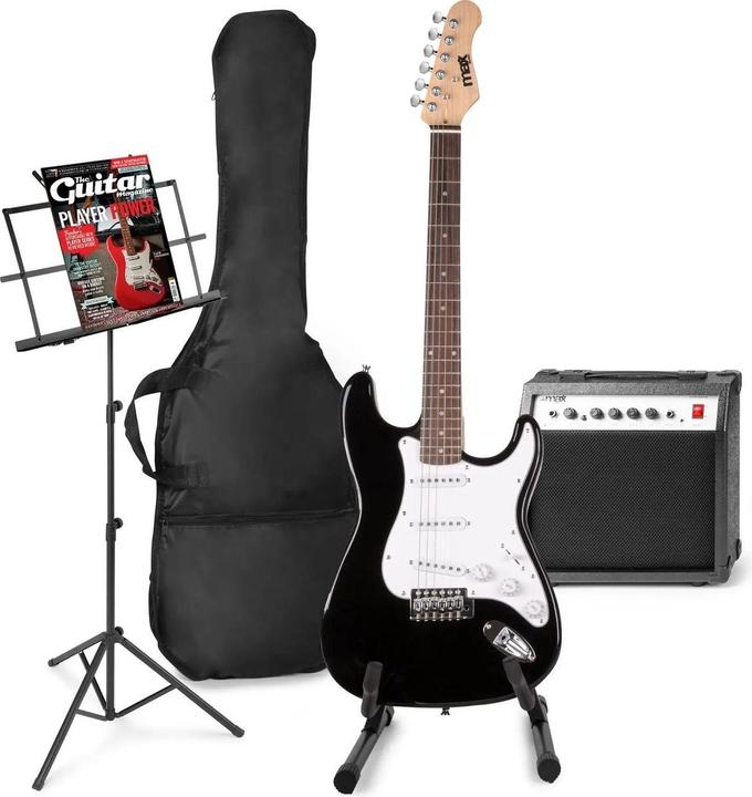 Produktbild Max E -Gitarre mit Gitarrenverstärker - Gigkit - Perfekt für Anfänger - inkl. (E-Gitarre, Ahorn, Lindenholz)