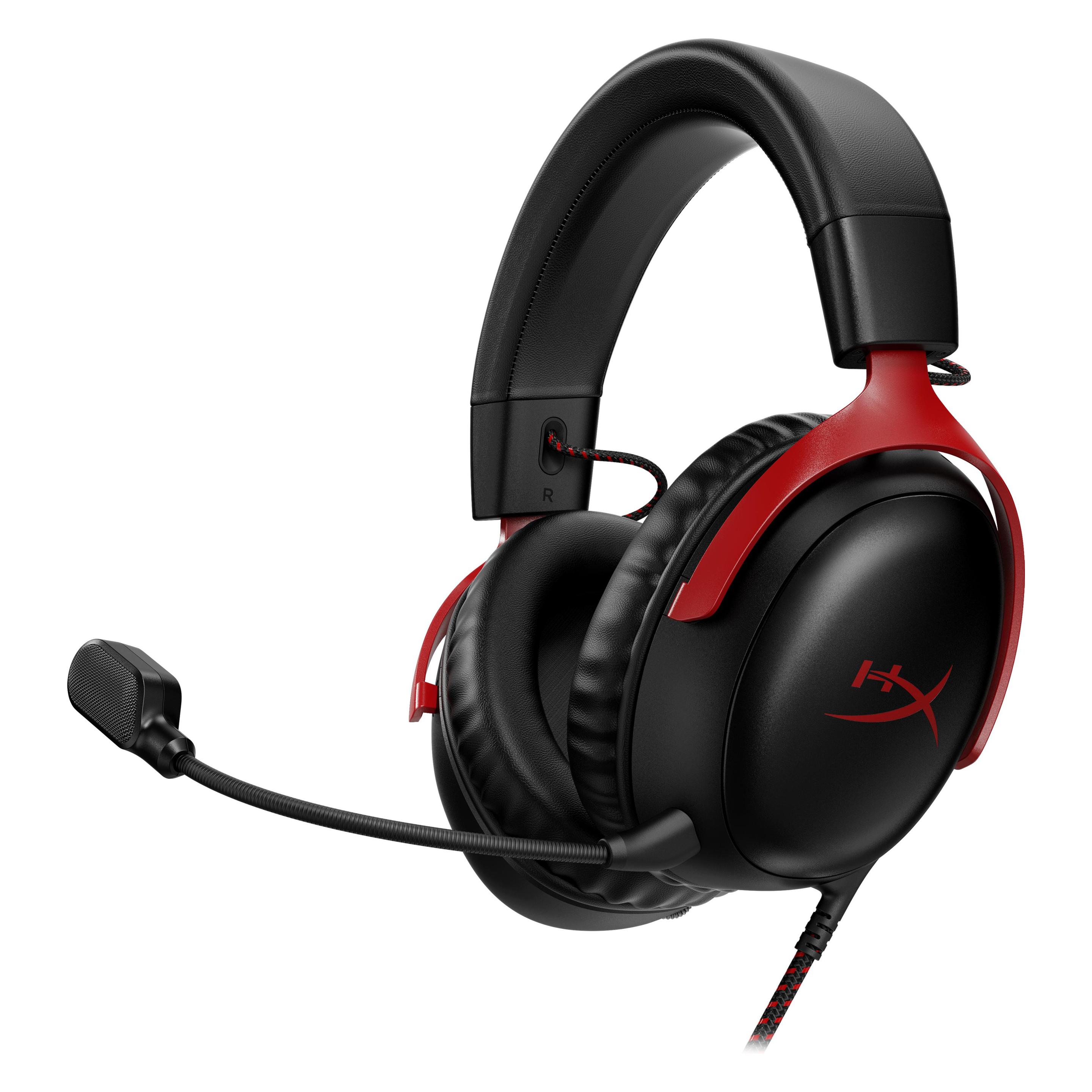 HP HyperX Cloud III Wired (Kabelgebunden), Gaming Headset, Schwarz, Rot