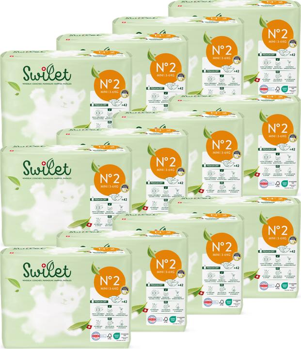 Produktbild Swilet Die Bio-Windel Mini (Gr. 2, Monatsbox, 42 Stk.)