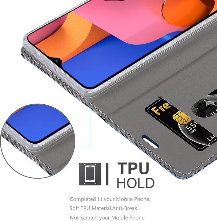 Produktbild Cadorabo Book Jeans Optik Cover (Samsung Galaxy A20s)