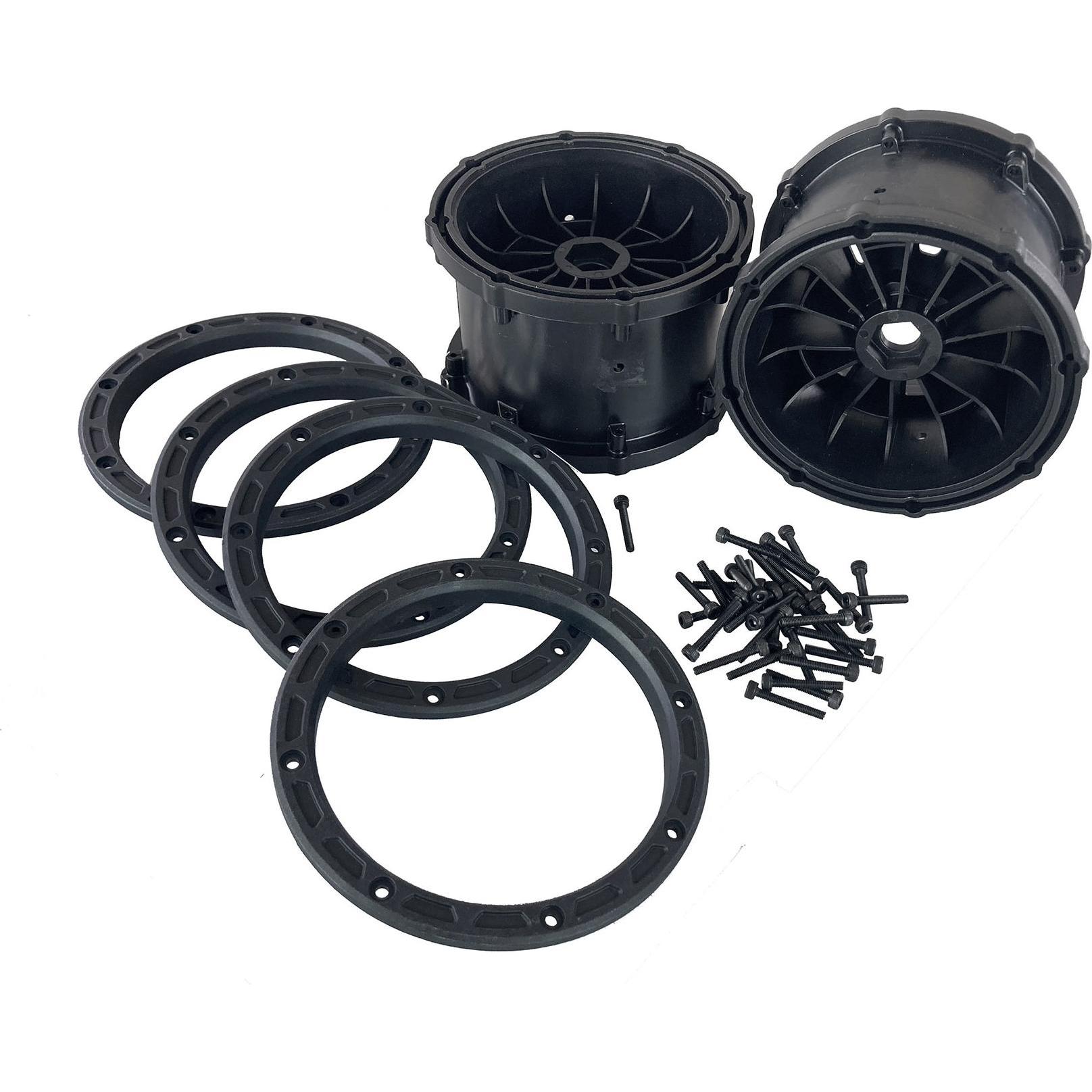 Amewi Set di ruote nere Mammut, 2 pezzi