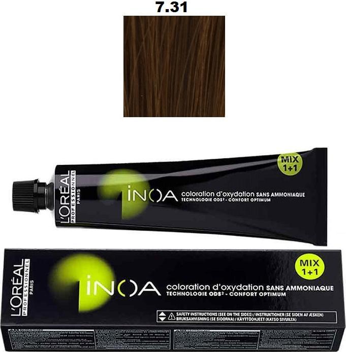 Produktbild L'Oréal Professionnel Inoa (7,31 Mittelblond Gold Asch)
