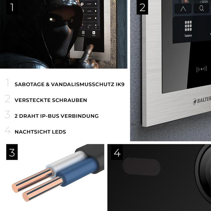 Immagine prodotto Balter EVO-HD Video-Türsprechanlage mit Touchscreen (Cablato, WiFi)