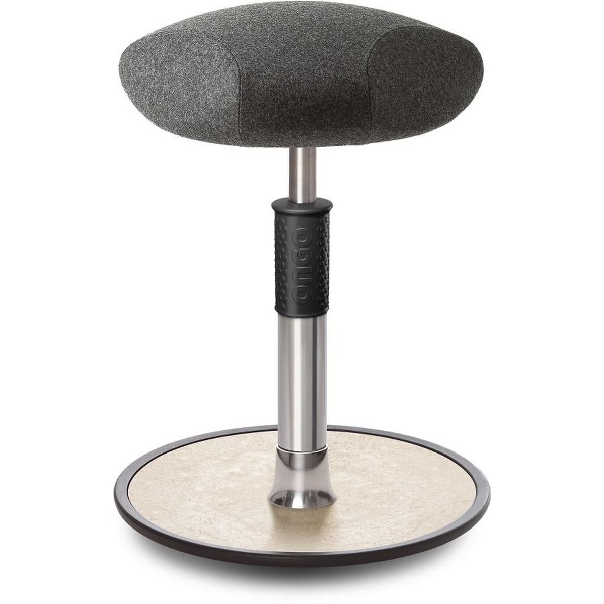 Ongo, Bürostuhl, Sitz- Stehhocker Free Regular Triangel kvadrat Divina Mel. Grau Chrom /creme