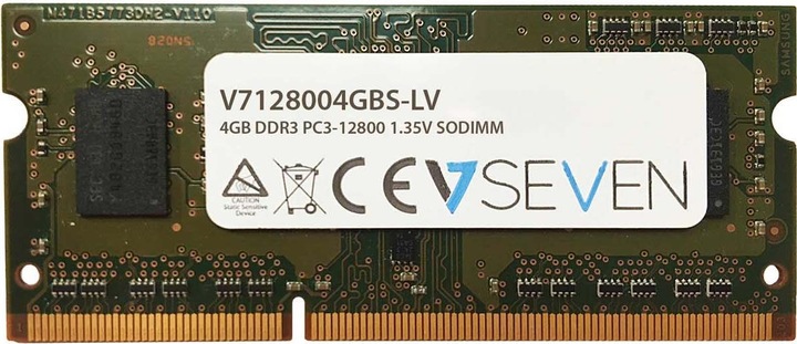 Actual product image V7 DDR3 4 GB SO DIMM 204-PIN (1 x 4GB, 1600 MHz, DDR3-RAM, SO-DIMM)