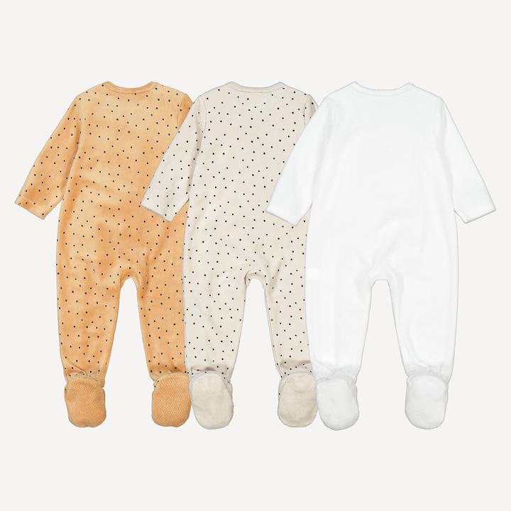 La Redoute Collections 3er-Pack Samt-Strampler