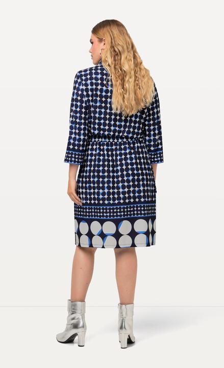 Produktbild Ulla Popken Midikleid, Punkte-Mix, Hemdkragen, 3/4-Arm (50, 52)