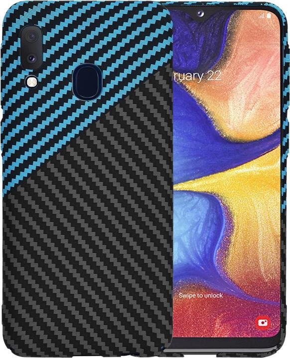Techsuit - Carbonite FiberShell - Samsung Galaxy A20e - Blue Pulse (Samsung Galaxy A20e)