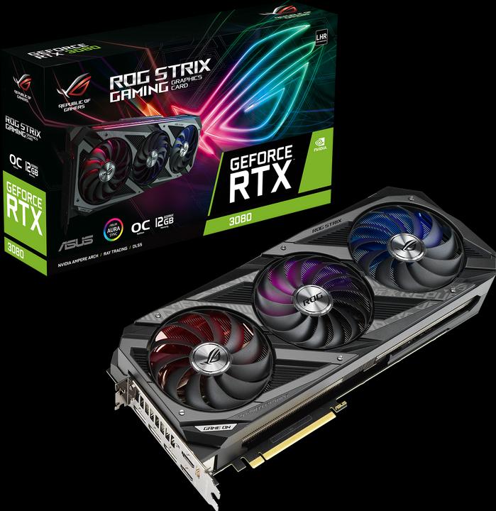 Productafbeelding ASUS ROG-STRIX-RTX3080-O12G-GAMING, HDMI, DP, Actief (12 GB)