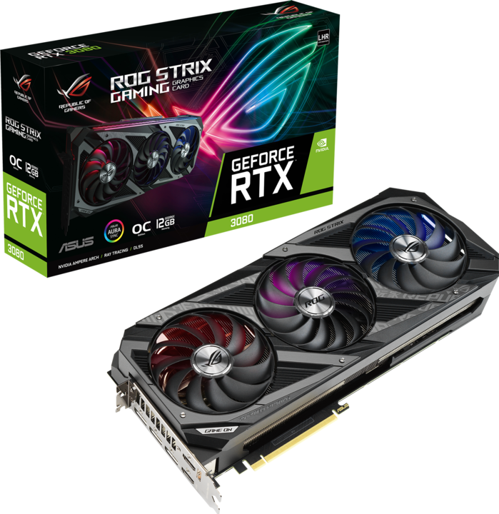Actual product image ASUS ROG-STRIX-RTX3080-O12G-GAMING,HDMI,DP,Activ (12 GB)