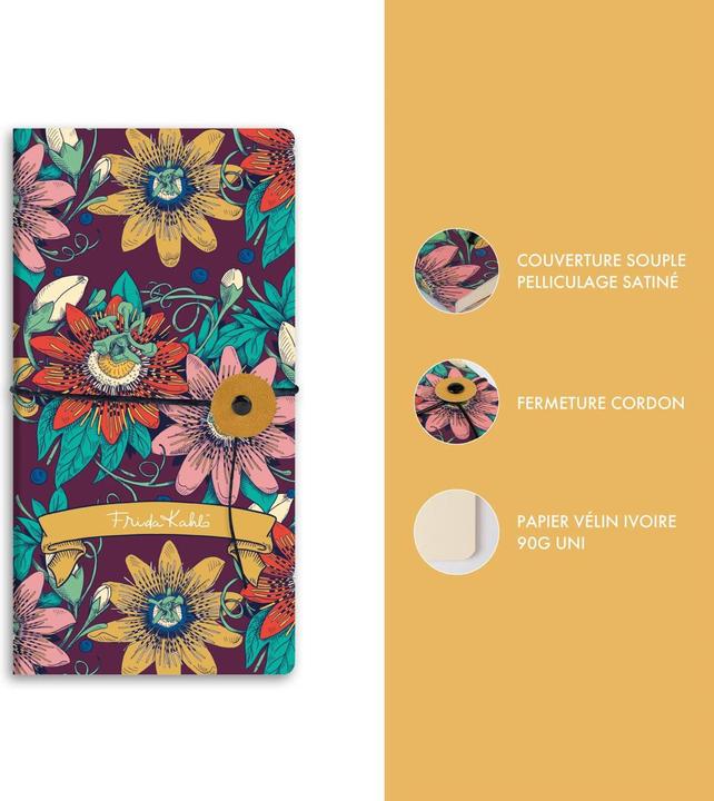 Image du produit Clairefontaine Frida Kahlo, Carnet slim 9x18 80P U ass (Blanc, Couverture souple)