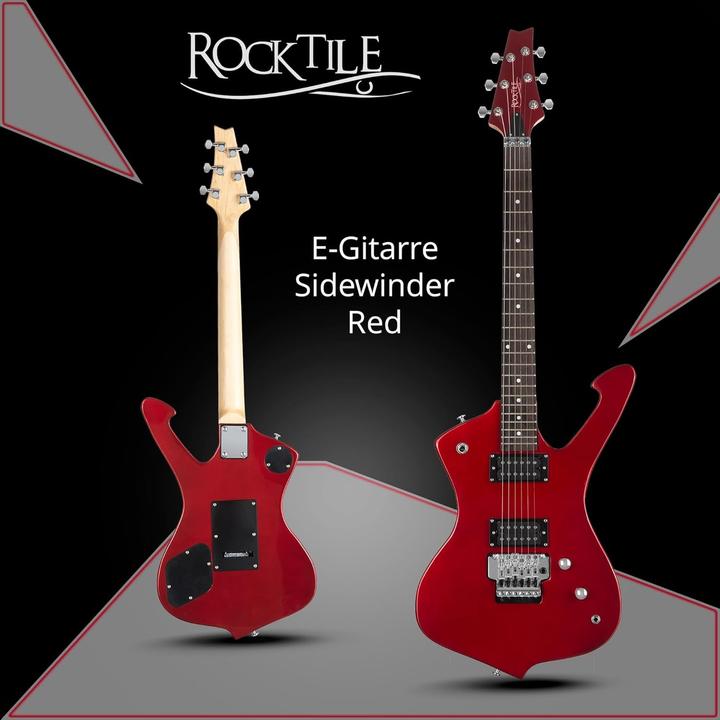 Produktbild Rocktile E-Gitarre mit Humbucker Pickups, FR-Style Tremolo und 22 Bünden (E-Gitarre, geschroeftem Ahornhals, Lindeholz-Korpus)