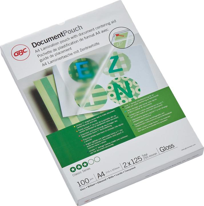GBC Feuille de plastification (A4, 100 pièce(s), 125 µm)