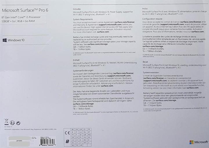 Produktbild Microsoft Surface Pro 6 (12.30", Intel Core i5-8250U)