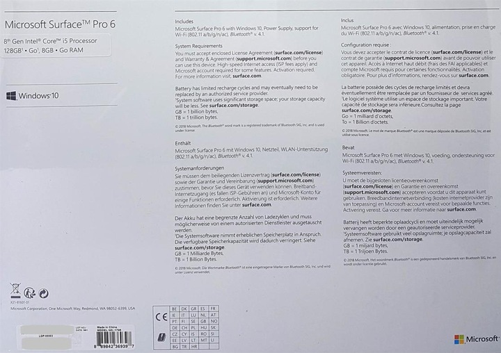 Produktbild Microsoft Surface Pro 6 (12.30", Intel Core i5-8250U)
