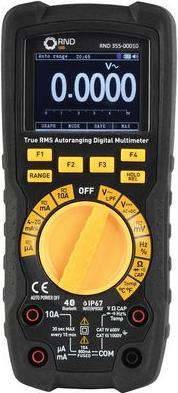 Produktbild RND True RMS-Digitalmultimeter mit automatischer Bereichswahl 1kV 10MHz 50MOhm (CAT III 1000V, CAT IV 600V)