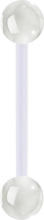 Image du produit Star Piercing Banane transparente avec deux boules blanches "Glow (sans laiton, Matières plastiques)