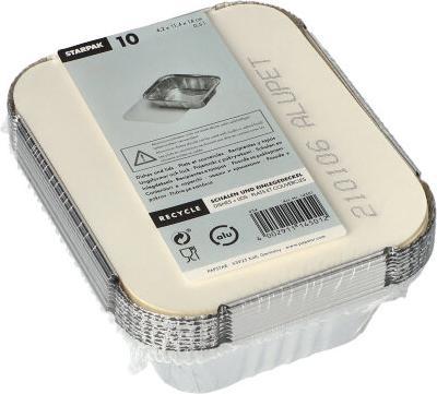Produktbild Papstar Aluminium-Schale, eckig mit Deckel (10 x)
