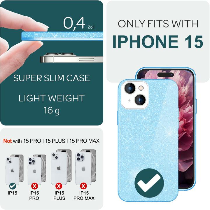 Produktbild Nalia Glitzer Hülle (Apple iPhone 15)