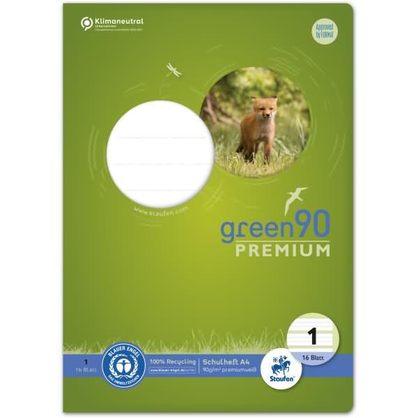 Actual product image Staufen Exercise book green ruled 1 lined DIN A4 without margin, 16 sheets (A4, Lined, Hardcover)