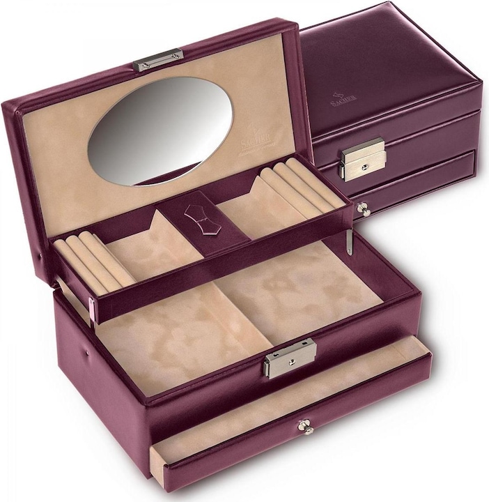 Sacher 35.107.010143 - Schmuckkassette Hanna new classic bordeaux Leder