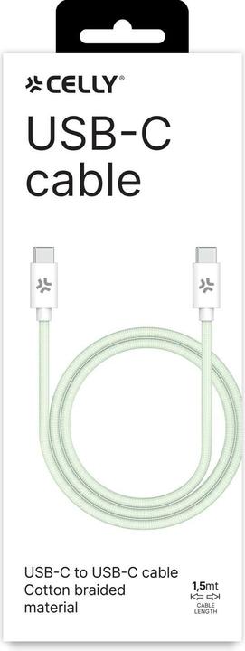 Immagine prodotto Celly Usbcusbccottgn (1.50 m, USB 2.0, 60 W)