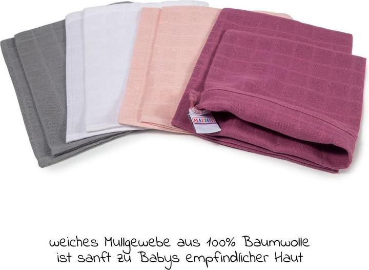 Image du produit Makian Gant de toilette & Gant de toilette bébé Gant de toilette en gaze, paquet de 8 15 x 20 cm - Orchidée