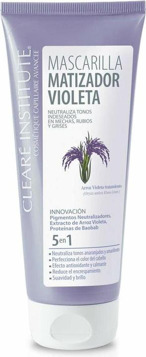 Clearé Institute Lila Matte Maske für Strähnchen, blondes und graues Haar 200ml (200 ml)