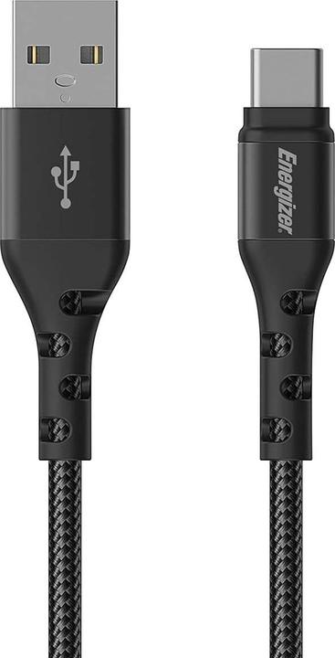 Productafbeelding Energizer Metalen / gevlochten nylon kabel - USB-C - 2 m, zwart (2 m)