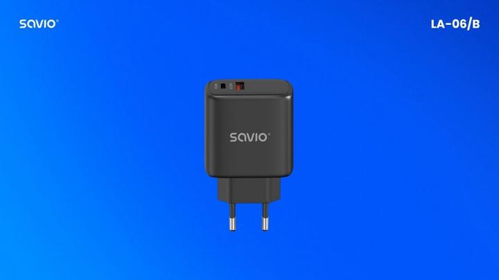 Actual product image Savio Wall charger 30 W Quick Charge, Power Delivery 3.0, LA-06 (30 W, 2 ports)