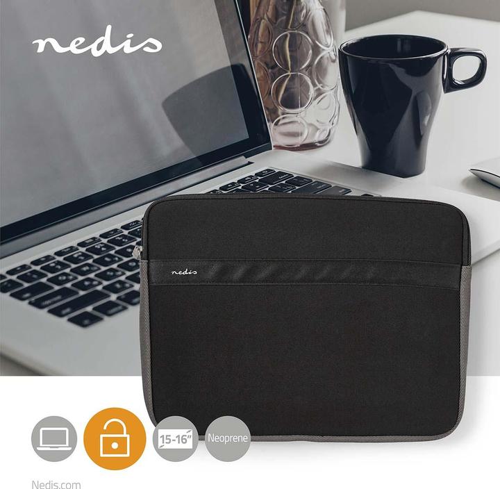 Actual product image Nedis Notebook bag- 15-16"- Neoprene- Anthracite Black- 22 mm- 277- 380 (16", Universal)