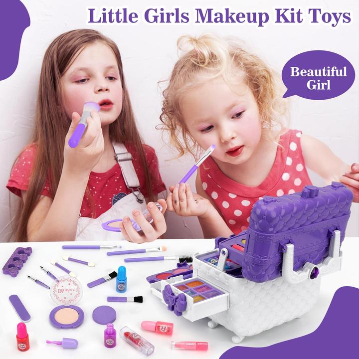 Actual product image Activity Board Make-up case, 54PCS Washable children's make-up set