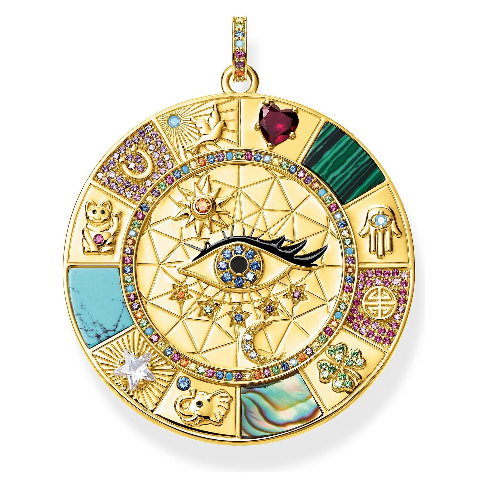 Thomas Sabo, Kettenanhänger, Anhänger Amulett Magische Glückssymbole, (Emaille, Sterling Silber 925)