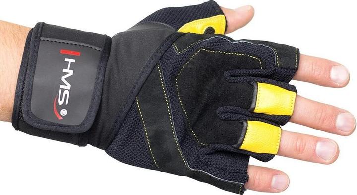 Produktbild HMS Gym Handschuhe Schwarz/Gelb rL (L, One Size)